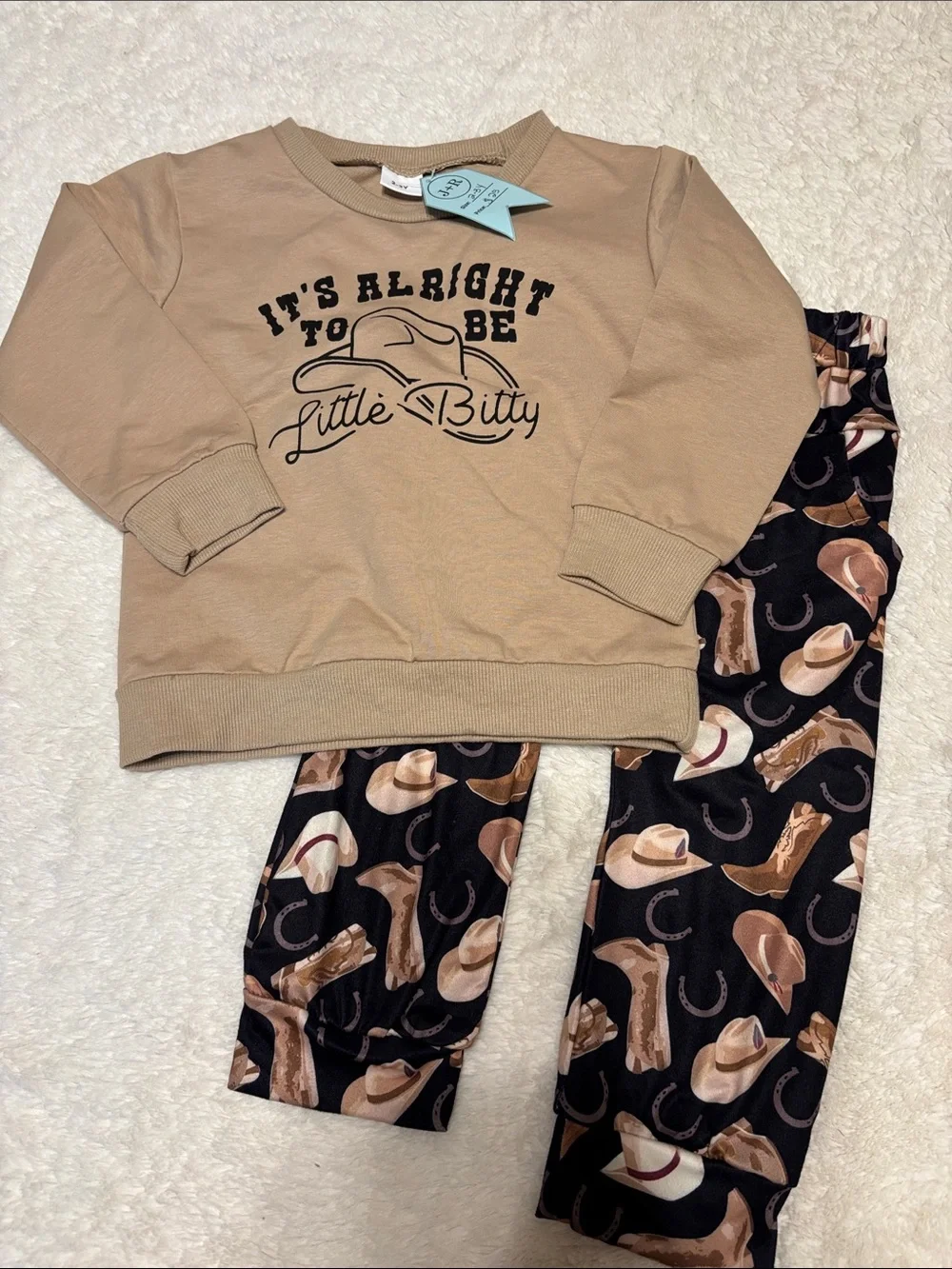 2pc RODEO Cowboy Set with Black Printed Pants “Brand New”
